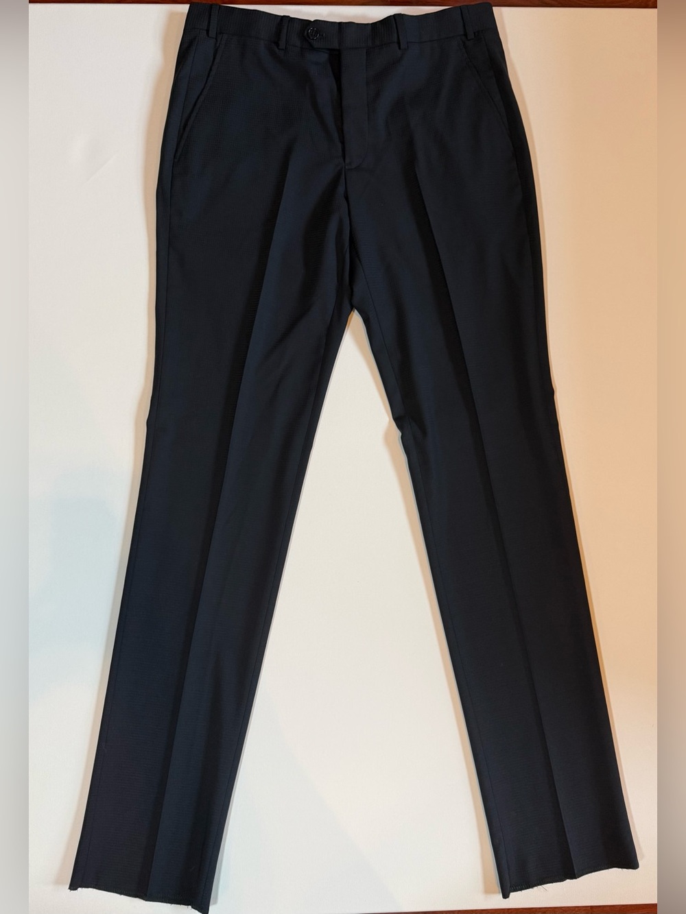 Armani Collezioni Men’s Dress Pants 34 Wool Blend Black Check Slim